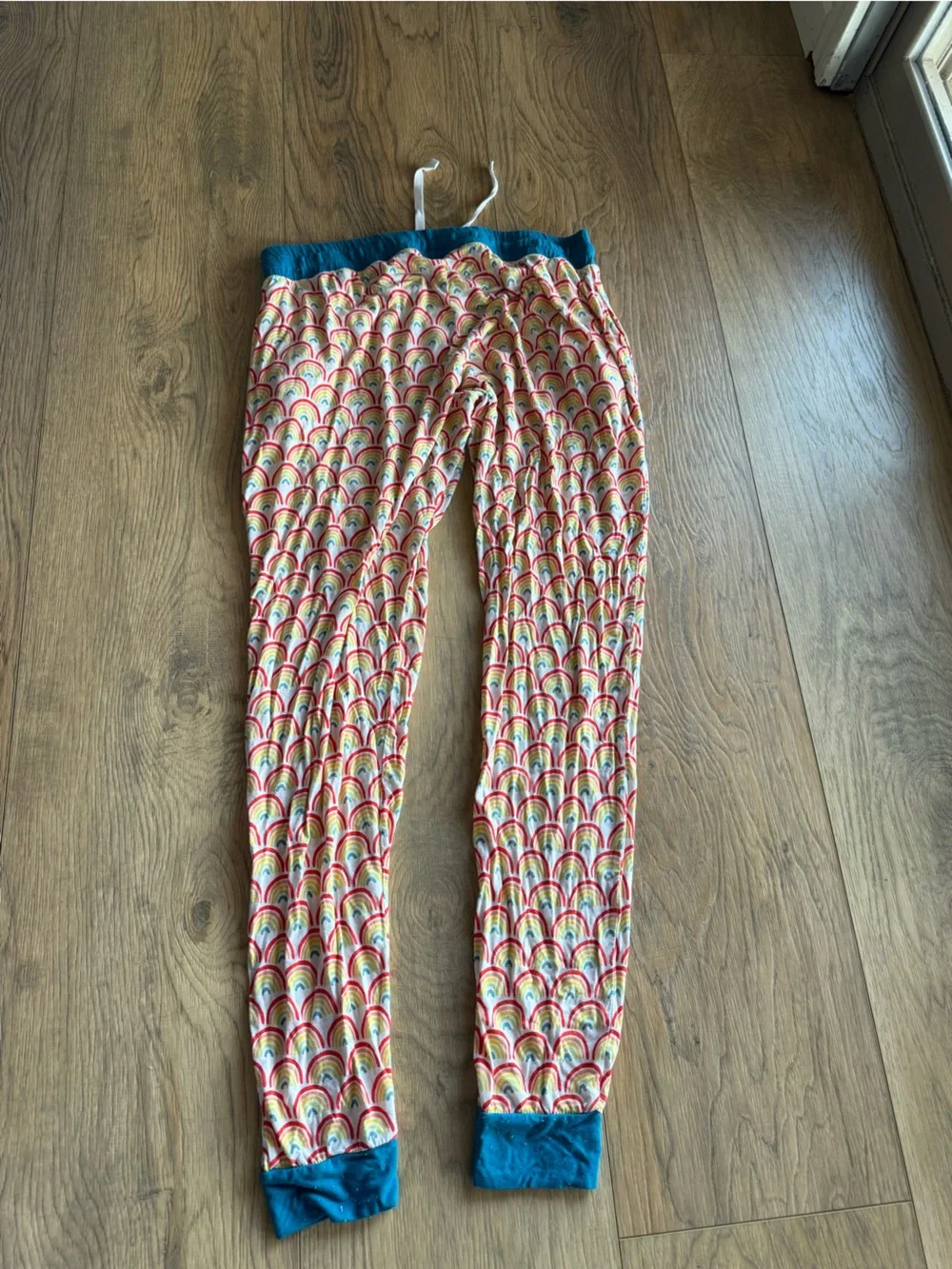 LITTLE SLEEPIES Primary Rainbow Print Short Sleeve Pajama Top & Bottom - Picture 7 of 10